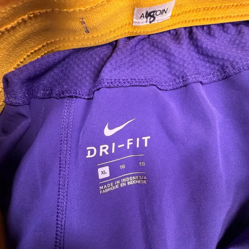 Nike Team Issued LSU Tigers Dri-FIT Athletic Shorts Mens XL Purple Training 0543